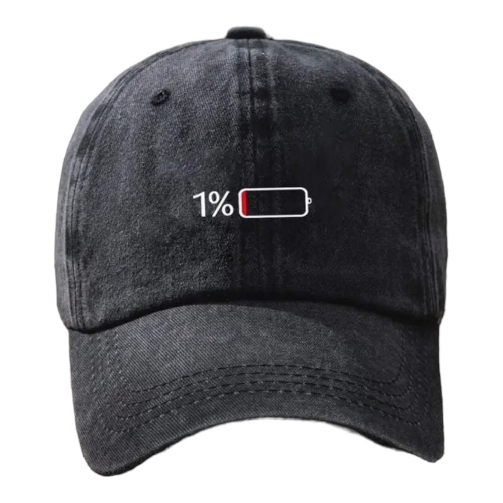 Low Battery Drain 1% Low Energy Baseball Washed Adjustable Humour Funny Hat
